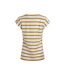Womens/ladies bowe striped organic cotton jersey t-shirt deep amber Weird Fish-2