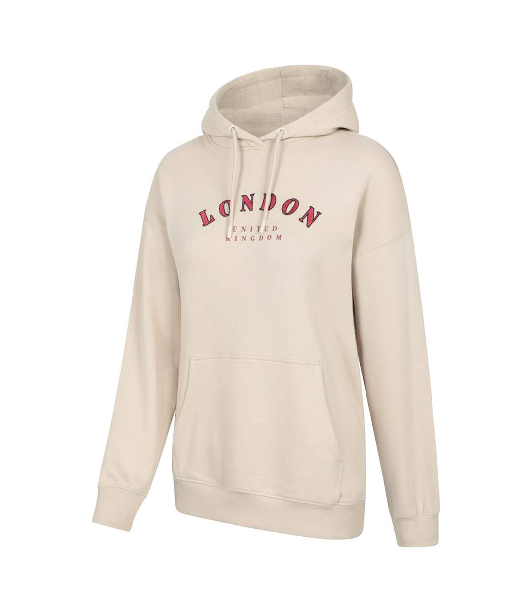 Womens/ladies London Graphic Hoodie Beige Mountain Warehouse-3