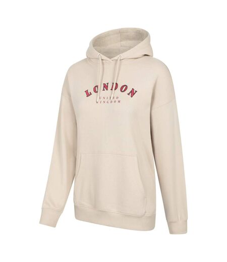 Womens/ladies London Graphic Hoodie Beige Mountain Warehouse