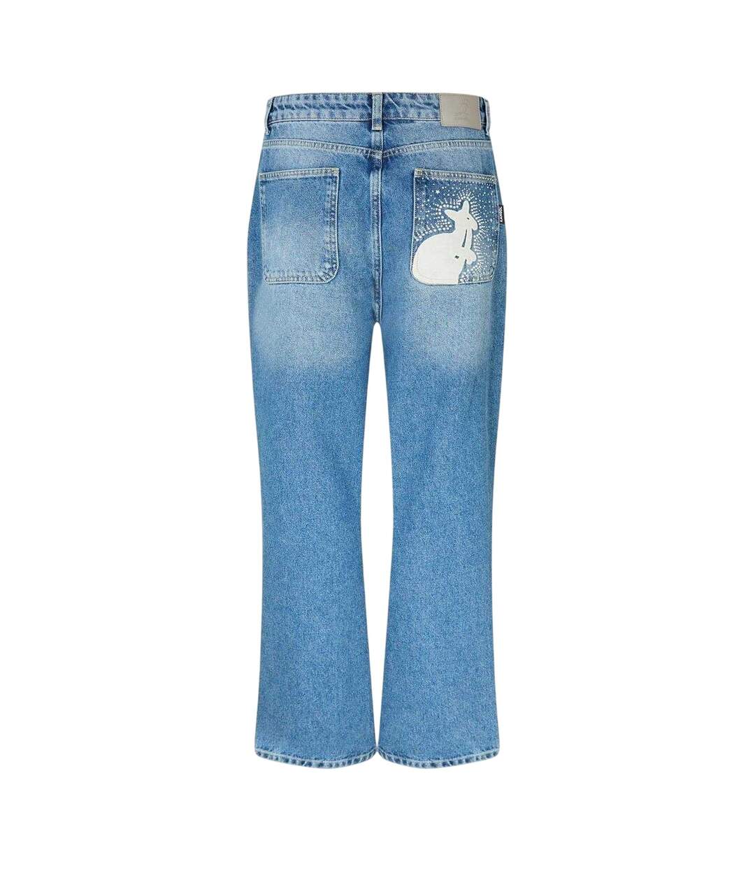 Womens/ladies Denim Patch Boyfriend Jeans Blue Kangol-2