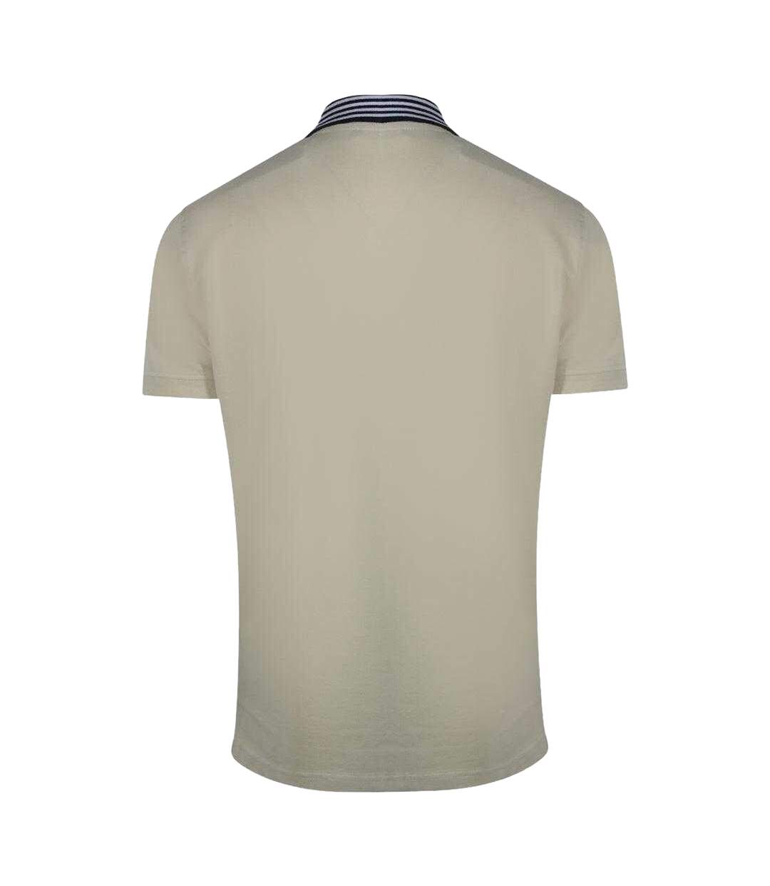 Unisex Adult Contrast Striped Striped Neckline Polo Shirt Beige Cavalli Class-2