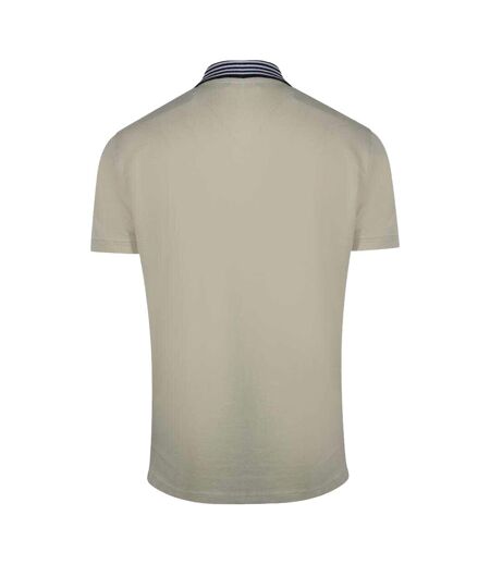 Unisex Adult Contrast Striped Striped Neckline Polo Shirt Beige Cavalli Class