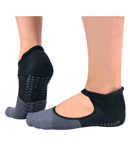 2 Pk Ladies Non Slip Invisible Pilates Yoga Socks