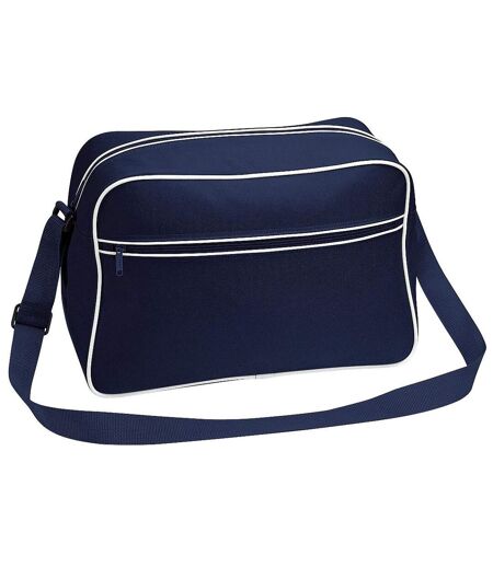 Sac À Bandoulière Rétro 18 Litres Taille Unique Bleu Marine Blanc Bagbase
