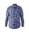 Duke Mens Harrow D555 All-Over Print Long-Sleeved Button-Down Shirt (Blue/White)