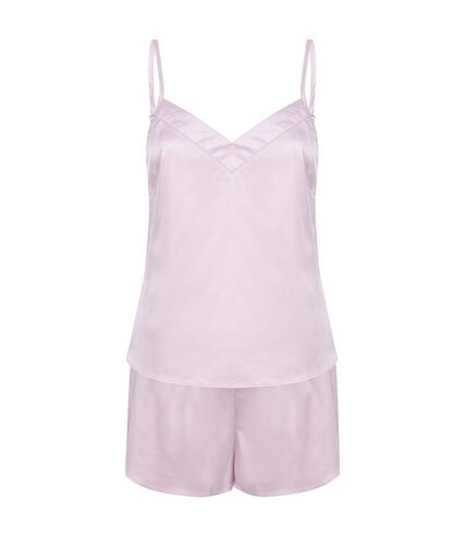 Towel City Ladies/Womens Satin Cami Short PJs (Light Pink) - UTPC4070