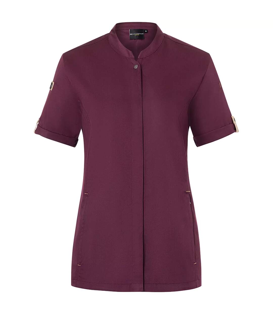 Womens/ladies Green-generation Short-sleeved Chef Jacket Aubergine Karlowsky-1