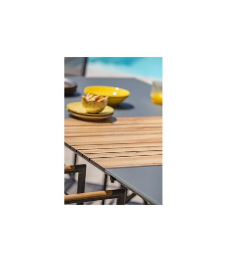 Table de Jardin en Verre Honfleur 180-250cm Gris Anthracite