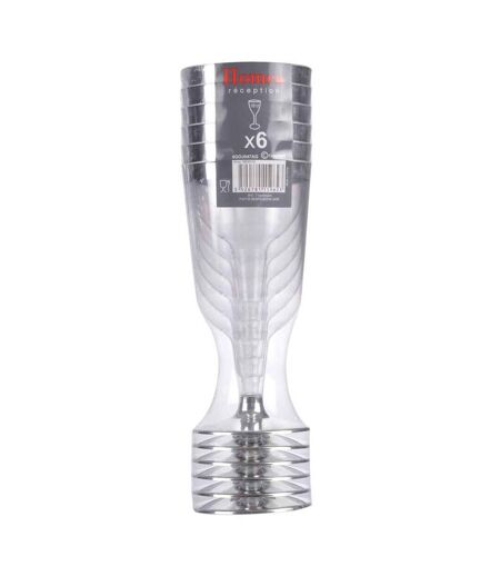 Lot de 6 Verres à Vin Réutilisable Liseré 18cl Argent