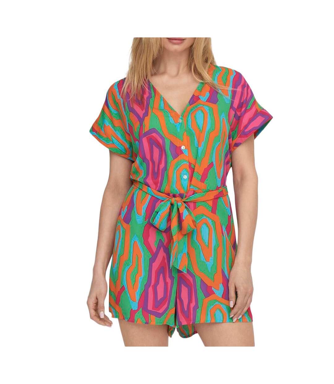 Combi-Short vert/orange femme only life poly holly - s-1