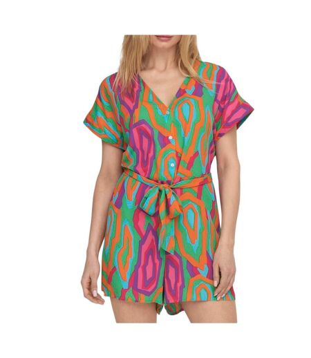Combi-Short vert/orange femme only life poly holly - s