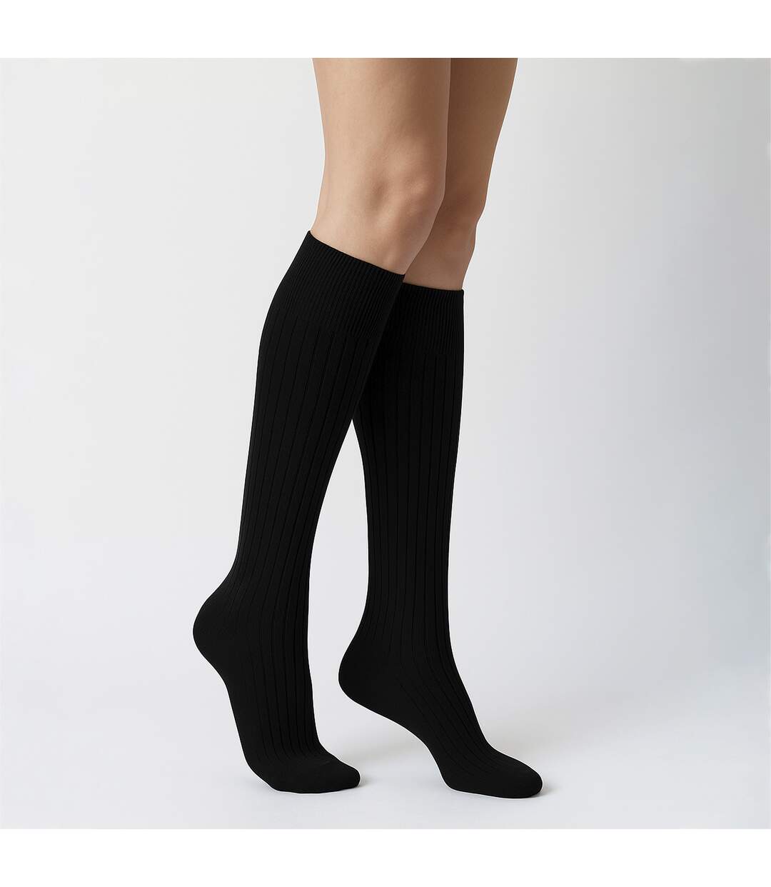 Ladies 3 Pack Knee High 100% Cotton Soft Breathable Socks-5