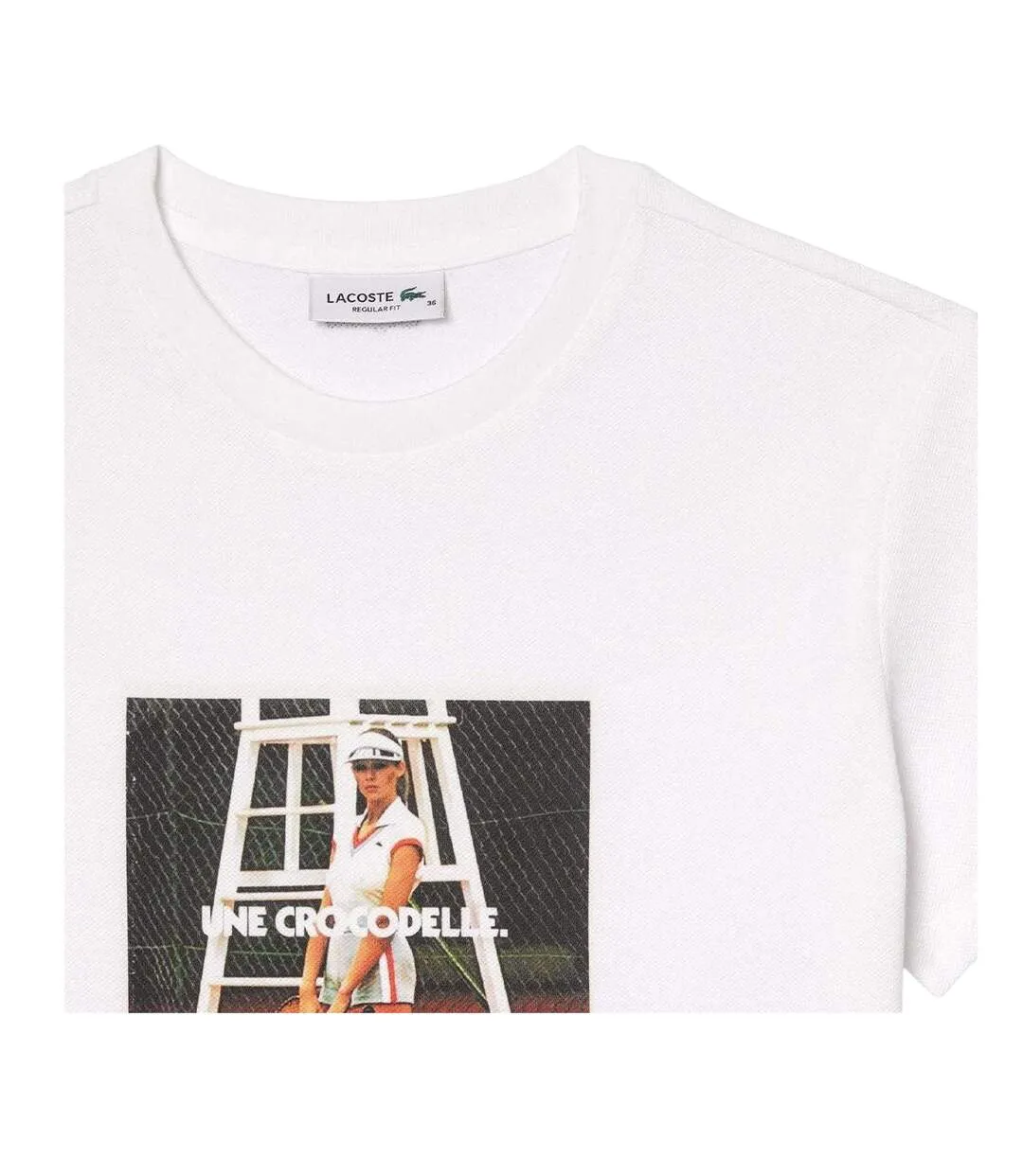 Womens/ladies Printed Piqué T-shirt White Lacoste-2