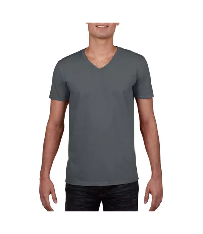 T-shirt À Manches Courtes Et Col En V Homme Gris Foncé Gildan