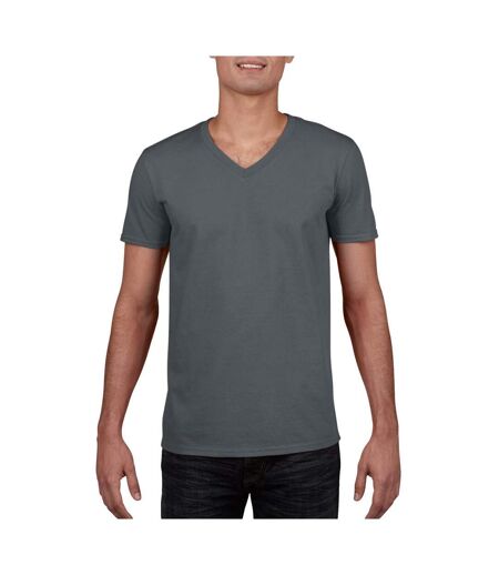 T-shirt À Manches Courtes Et Col En V Homme Gris Foncé Gildan
