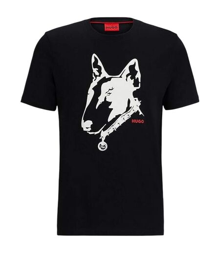 Unisex Adult Dog T-shirt Black Hugo