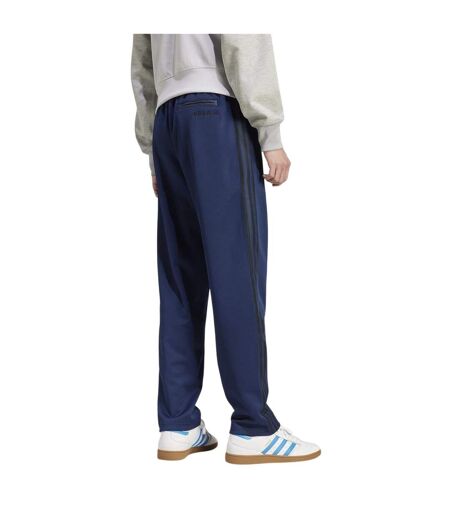 Mens 3 Stripes Straight Jogging Bottoms Indigo Blue Adidas