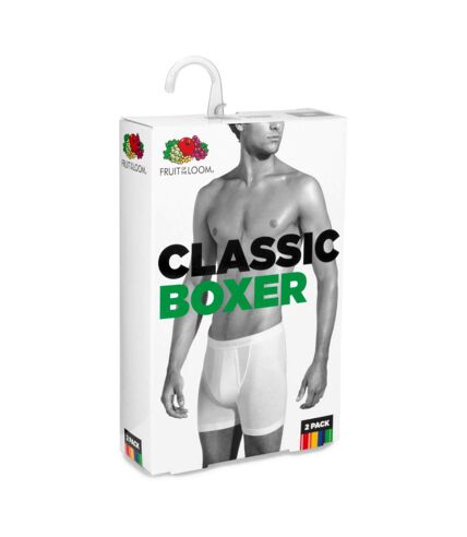 Fruit Of The Loom Mens Classic Boxer Shorts (Pack Of 2) (White)
