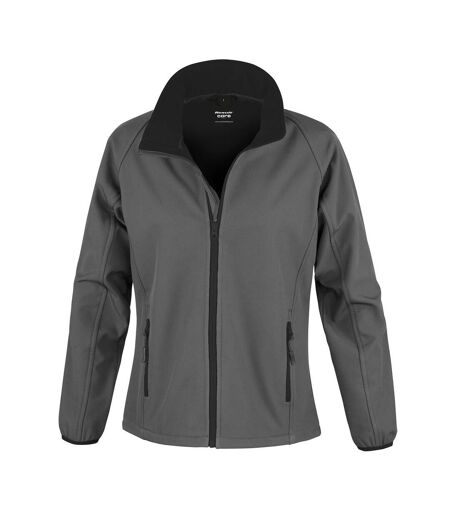 Womens/ladies soft shell jacket charcoal/black Result Core