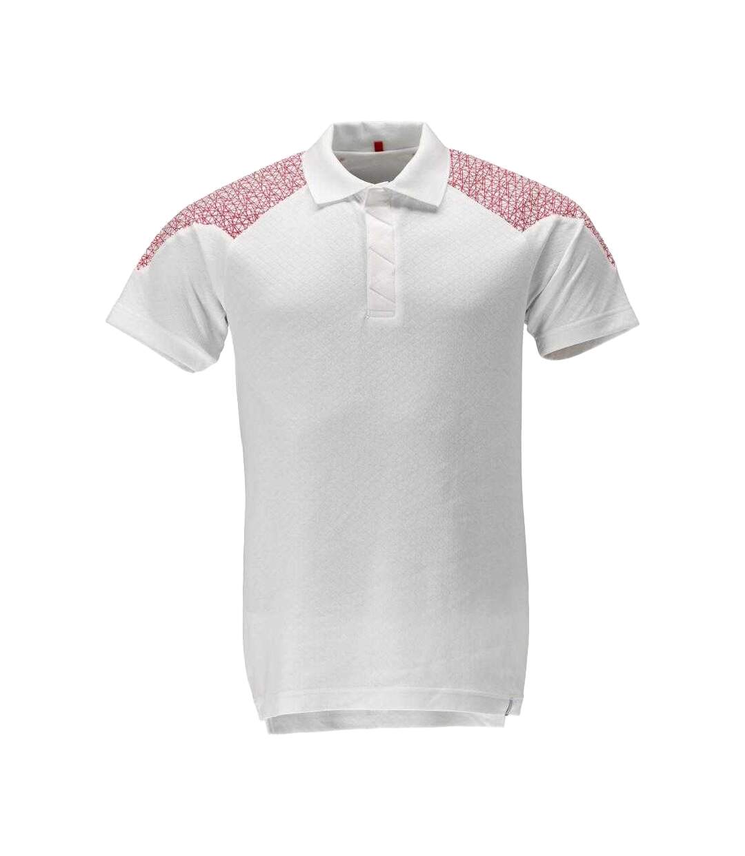 Unisex Adult Food & Care Polo Shirt White Traffic Red Mascot-1