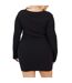Womens/ladies V Neck Long-sleeved Mini Dress Black Brave Soul-2