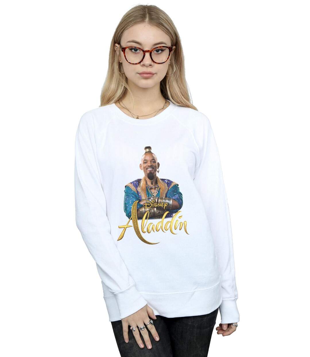 Disney - Sweat ALADDIN MOVIE GENIE PHOTO - Femme (Blanc) - UTBI5484-2