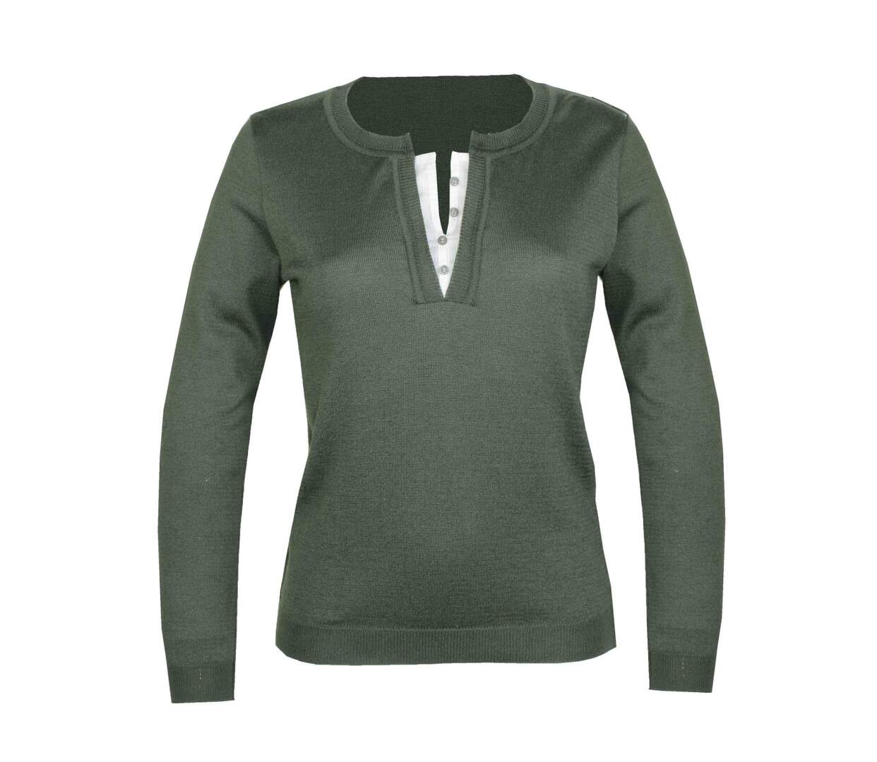 Pull Col Fantaisie Femme Mayflower Papaye1k Kaki-2