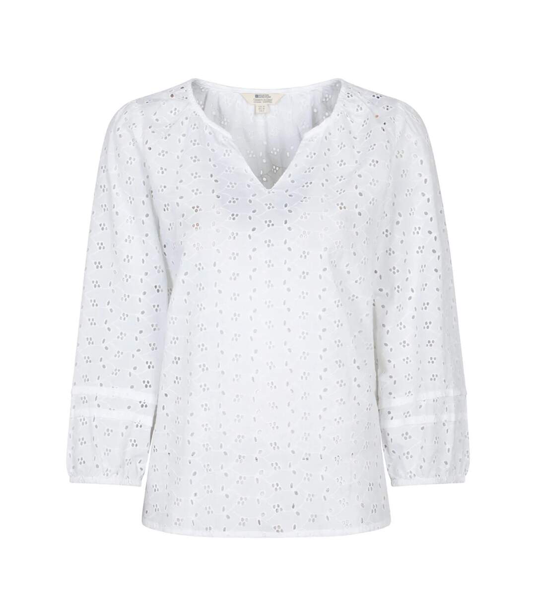 Blouse Décontractée Manches ¾ Motif/style Broderie Femme Blanc Broderie Mountain Warehouse-2
