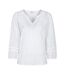Blouse Décontractée Manches ¾ Motif/style Broderie Femme Blanc Broderie Mountain Warehouse-2