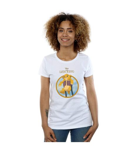 Disney T-shirt en coton Simba du Roi Lion Femme/Ladies (Blanc) - UTBI25067