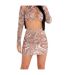 Mini Jupe Motif/style Marbre Abstrait Femme Marron Missy Empire-2