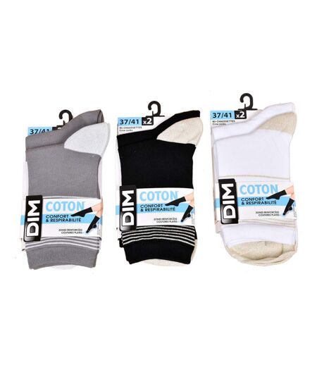 Chaussettes femme DIM en Coton Confort et Elegance -Assortiment modèles photos selon arrivages- - Pack de 6