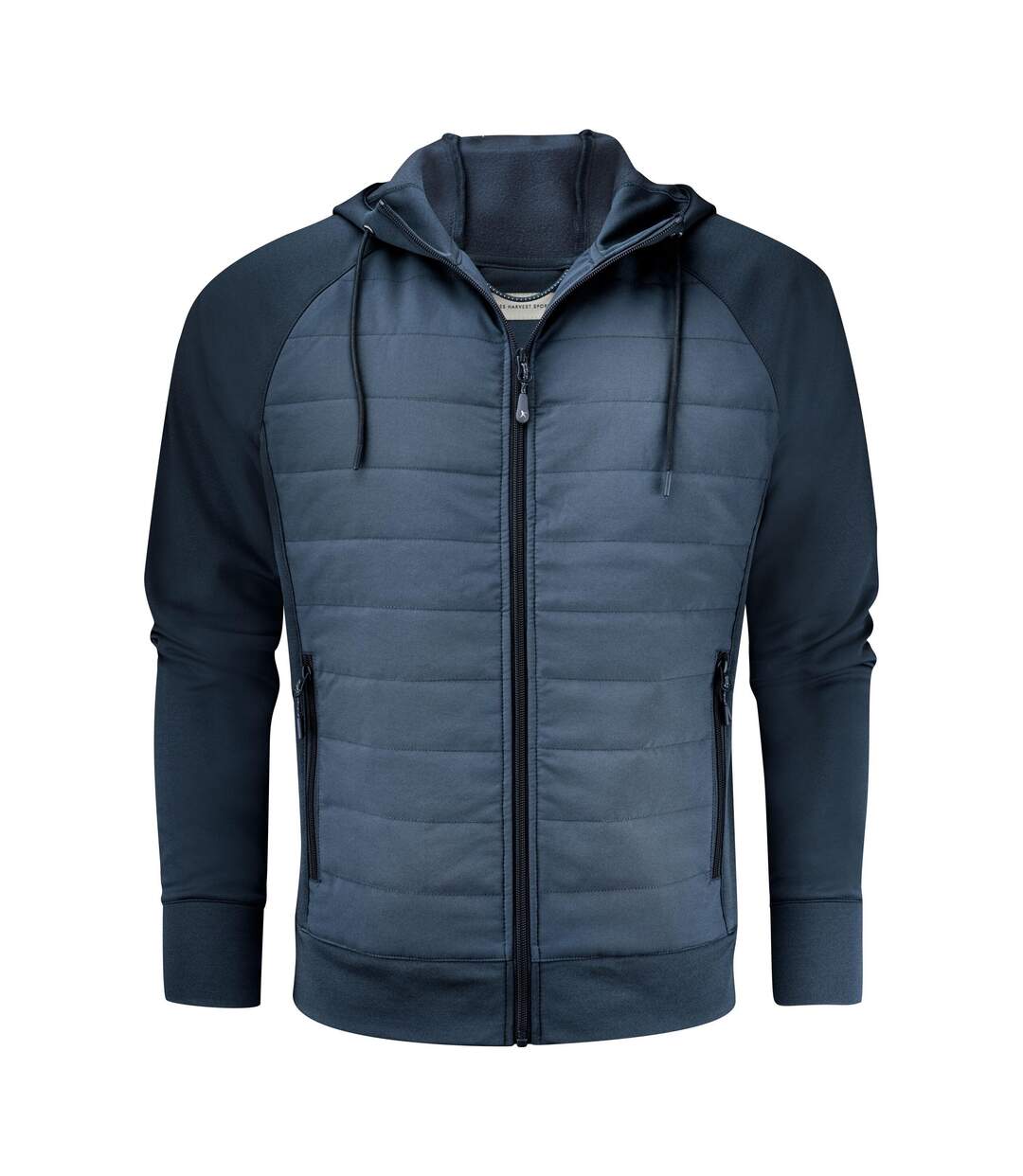 Mens Keyport Hooded Hybrid Jacket Navy James Harvest-2