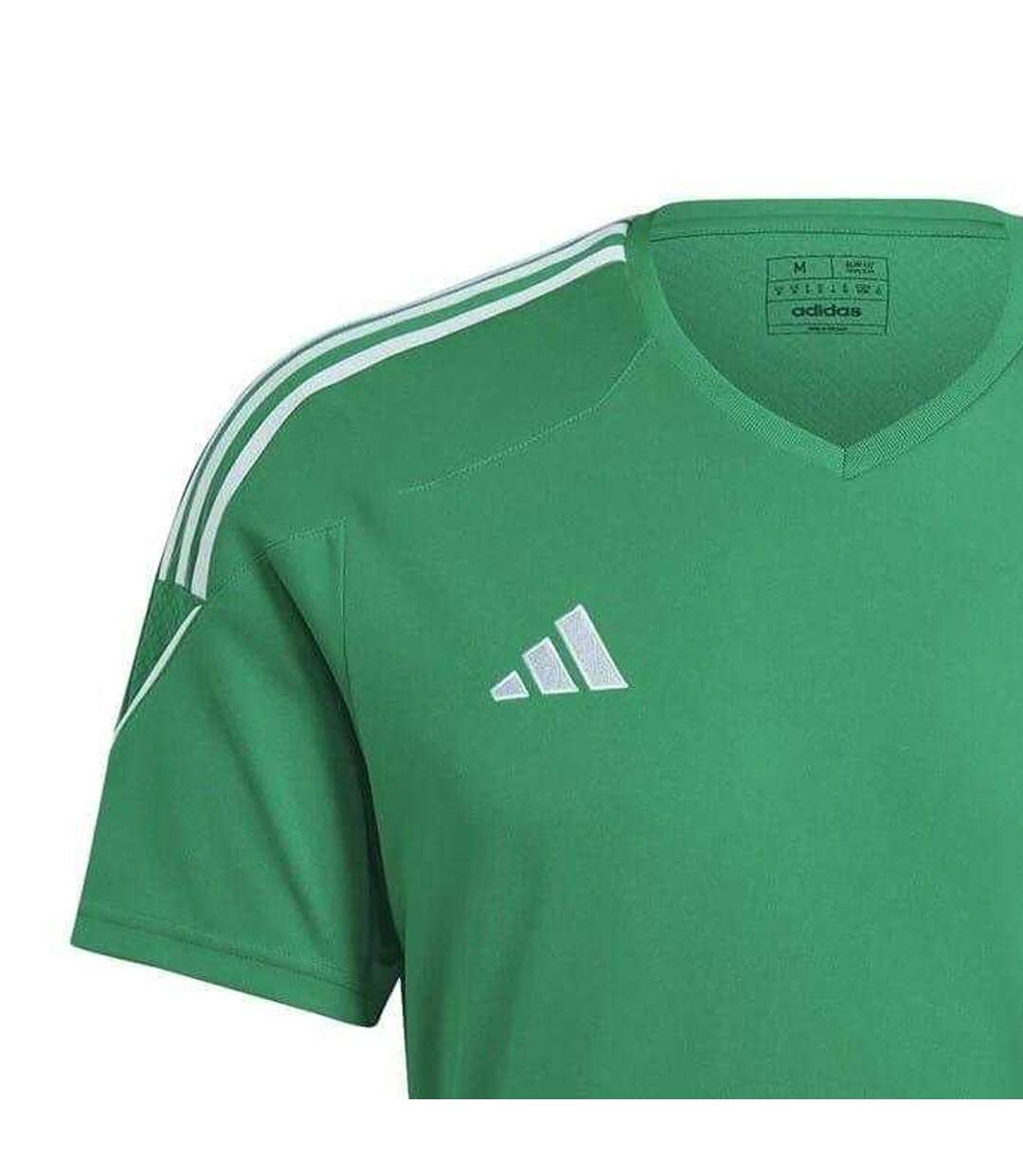 Mens Tiro Jersey V Neck Training T-shirt Green White Adidas-3