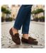 OZABI Mocassins Femme Bobo Chic Nœud Pampilles Daim Synthétique-2