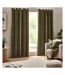 Chenille velvet eyelet curtains 117cm x 137cm olive Yard