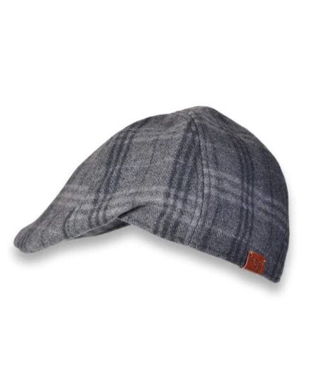 Casquette Rétro Femme en Viscose et Laine - Gris Carreaux