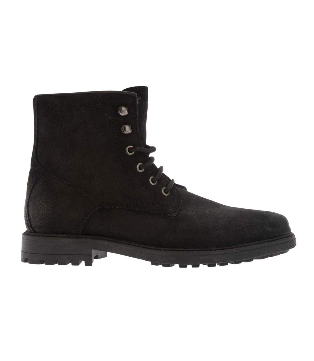 Mens suede flat ankle boots black Dune London-3