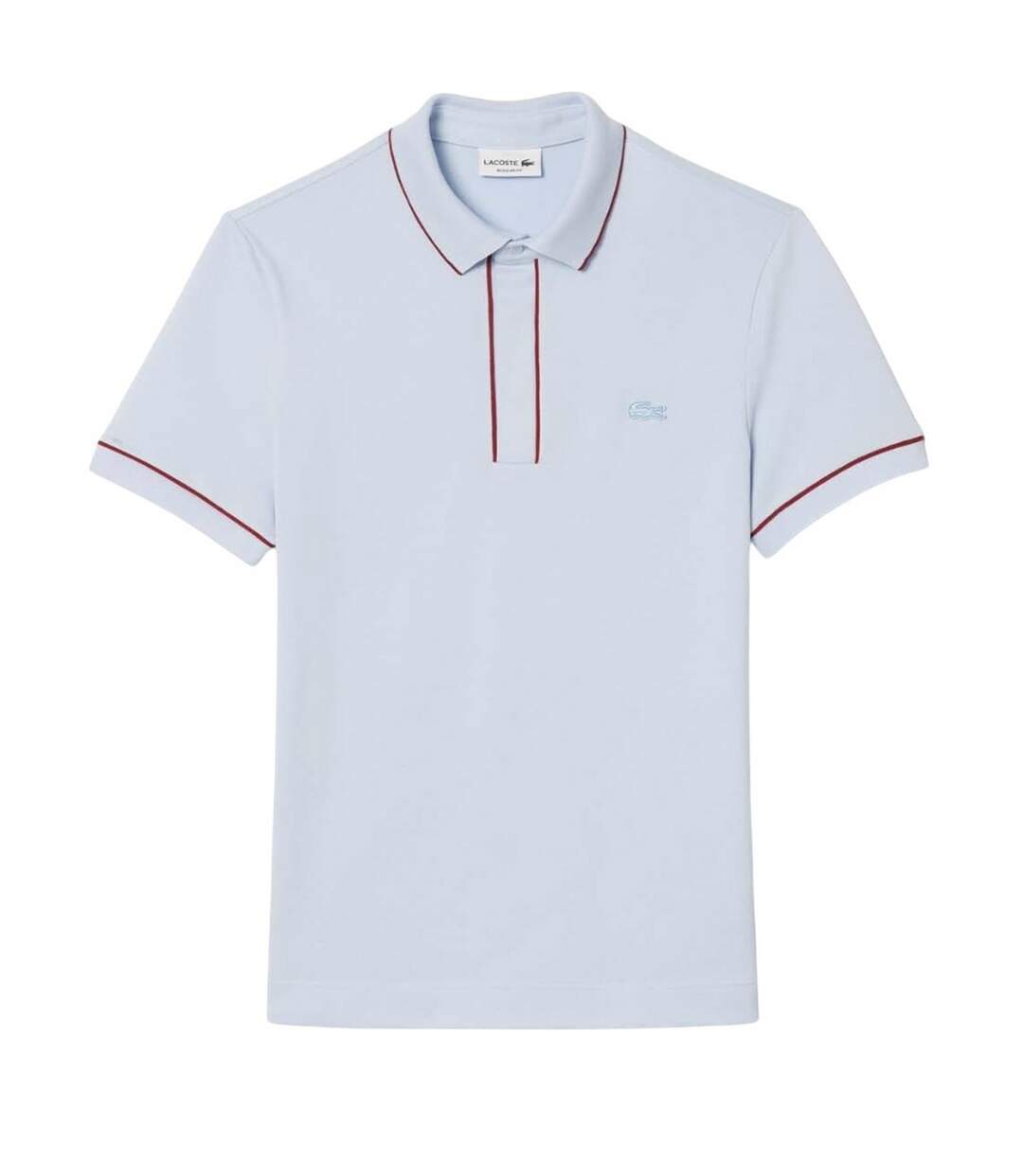 Mens Smart Paris Pique Stretch Regular Polo Shirt Blue Lacoste-1