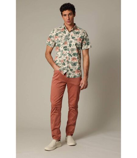 Chemise en coton à manches courtes avec imprimé tropical OGDEN