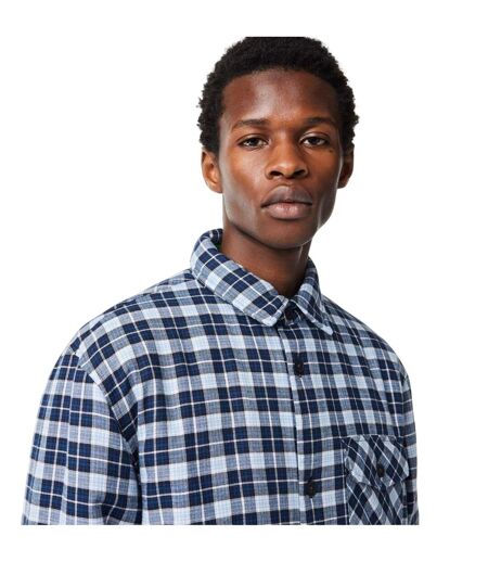 Mens Checked Regular Long-sleeved Shirt Methyl Blue Lacoste