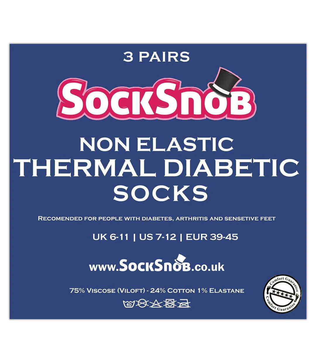 3 Paires Chaussettes Homme Thermiques Diabetiques-2