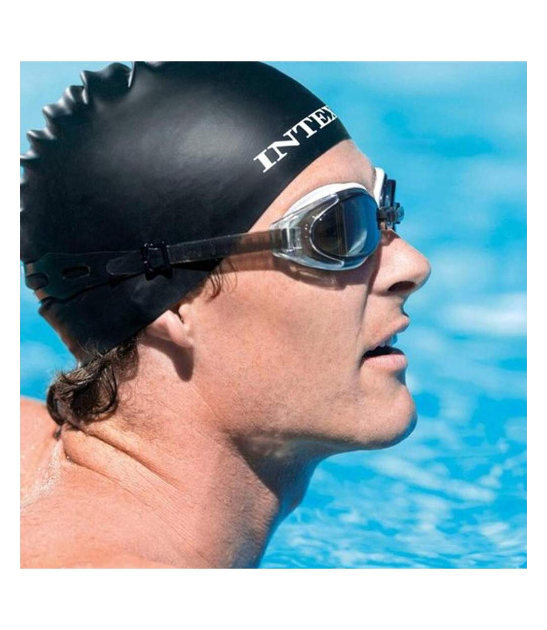Lunettes de natation noires homme intex water pro-3