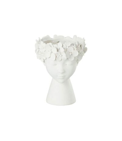 Cache-Pot Déco Tête 23cm Blanc