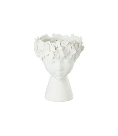 Cache-Pot Déco Tête 23cm Blanc
