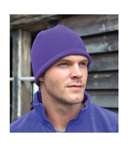 Result Unisex Winter Essentials Reversible Fleece Skull Hat (Purple / Charcoal) - UTRW3710