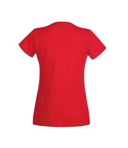 Fruit Of The Loom Ladies Lady-Fit Valueweight V-Neck Short Sleeve T-Shirt (Red) - UTBC1361