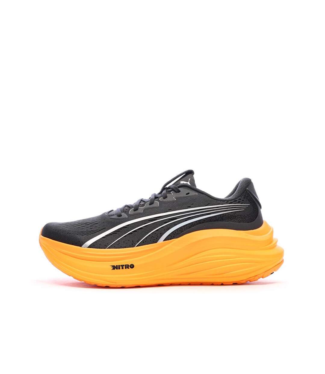 Chaussures de running grises/orange homme puma magmax nitro-1