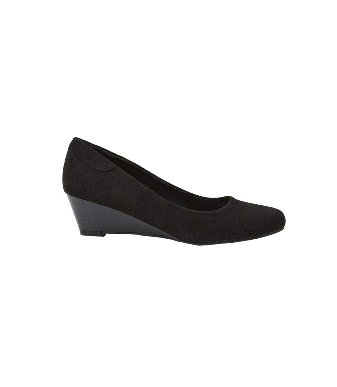 Womens/ladies Cerys Low Heel Court Shoes Natural Black Good For The Sole-2