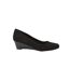 Womens/ladies Cerys Low Heel Court Shoes Natural Black Good For The Sole-2